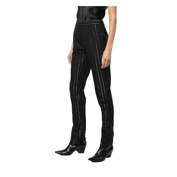 RTA NEW $525 Joan Pegged Pinstripe Pant in Black/Silver Size 26 - Picture 5 of 7